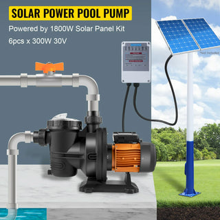 Solar Powered Swimming Pool Pump 500W 900W 1200W 48V 72V 75GPM 92GPM 136GPM Water Pump MPPT Controller for Pumping Water