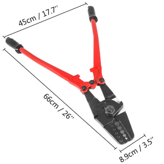 24/30Inch Wire Rope Swager Crimper Tool Insulated Handle Aluminum Copper Cable Fishing Dual Sleeves Cutter Crimping Pliers