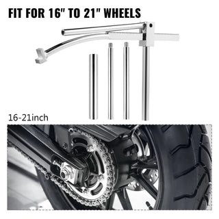 Dirt Bike Tire Mounting Tool Motorcycle Tire Changing Tool with 3 PCS Axle Shafts and 1 PC Sleeve for 16" To 21" Wheels