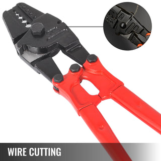 24/30Inch Wire Rope Swager Crimper Tool Insulated Handle Aluminum Copper Cable Fishing Dual Sleeves Cutter Crimping Pliers