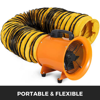 25FT Flexible PVC Exhaust Duct Hose 12inch 10inch Diameter for Ventilation in Factory, Basement, Tunnel, Warehouse & Mine