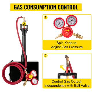 Gas Propane Forge Blacksmithing Furnace Portable Single Burner One Door Control 2300° F Temperature for Knife & Metal Tool