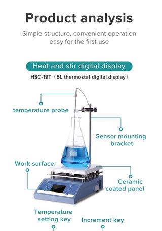 Magnetic Stirrer Hot Plate Lab Equipment Heating Stirrer Digital Display Magnetic Mixer With Stir Bar 3L 5L Liquid Stirrer 220v