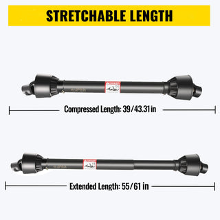 T4 PTO Drive Shaft 3/8" X 6 Spline Tractor End 3/8" X Round End Proving Robust Power Used for Mower Chipper Rotary Tiller