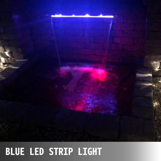 30-90CM Pool Fountain Waterfall W/ LED Light Water Pipe Acrylic Fountain Pond Garden Swimming Pool Water Fountain Decor