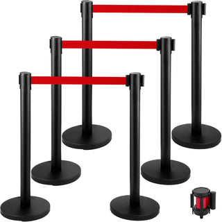 4-6Pcs Queue Security Posts Crowd Control Stanchion Barriers Stand Crowd Barrier With Adjustable Belt for Party Exhibition