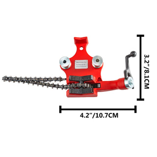 6in Screw Bench Chain Pipe Vise with Cast Iron Base and Crank Handle Manuel Holding Bending Large Plumbing Tool Table Vice