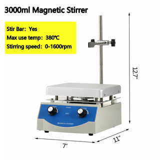 1000ML 3000ML Electric Magnetic Stirrer Hot Plate Vortex Mixer Shaker With Stir Bar Medical Bioloicgal Chemical Laboratory