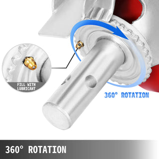 Set Of 4 Scaffolding Non Marking Polyurethane Swivel Caster Wheels 1100lb Cap On Iron with Total Lock Brake Roller Bearing