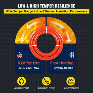 1/2 Inch x 1000ft Pex Tubing Oxygen Barrier O2 Red Radiant Floor Pipe Radiant Heating Systems-Pex Hot And Cold Water Pipe