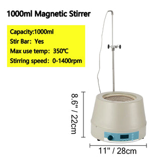 0.5L 1L 2L Heating Magnetic Agitador Digital Display Stirrer Hot Plate Vortrx Mixer Shaker Chemical Laboratory W/ Stir Bar