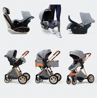 New Baby Stroller 3 in 1 High Landscape Stroller Reclining Baby Carriage Foldable Stroller Baby Bassinet Puchair Newborn