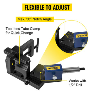 Tube Pipe Notcher Heavy Duty Flexible 0-50 Degree Rotation Angle for Creating Cracks in Pipes Cutting Metal Wood PVC Board