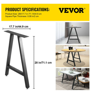 2pcs Industrial Metal Table Legs Table Desk Leg A-Shape Frame Furniture Legs Dining Coffee Table Stand Feet For Home DIY