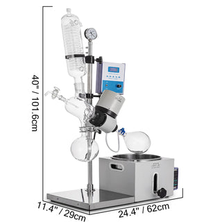 2L 5L R201D RE501 Manual Auto Lifting with LCD Screen 5-120rpm Professional Rotary Evaporator Set Borosilicate Glass