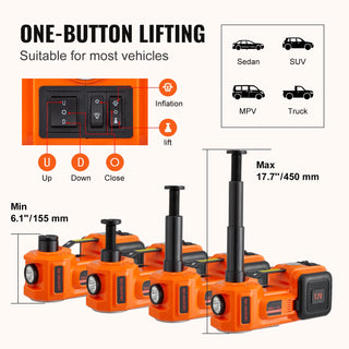 Electric Car Jack 5T Hydraulic Jack W/Electric Wrench Portable Car Lift for SUV MPV Sedan Truck Change Tires Garage Repair