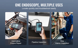 Endoscope Camera with Lights Triple Lens Borescope 16.4FT Cable 5" Screen