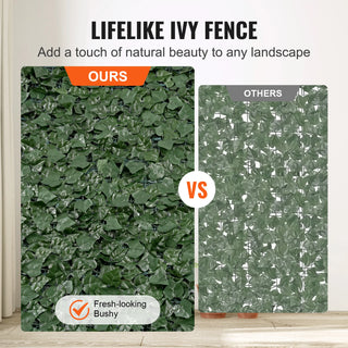 Ivy Privacy Fence Artificial Green Wall Screen with Strengthened Joint Faux Hedges Vine Leaf Decoration for Garden Patio