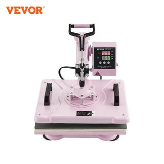 Heat Press Machine 12 x 15 inch  8 in 1 Heat Transfer Machine 360° Swing Away T-Shirt for T-Shirts/Mugs/Hats/Plates Pink