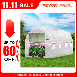 Walk-in Tunnel Greenhouse Portable Plant Hot House with Galvanized Frame & Waterproof Cover For Protecting Plants Grow