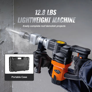 1400W Demolition Jack Hammer Electric Jackhammer Heavy Duty 2900 BPM Concrete Breaker 2pcs Chisels Bits Chipping