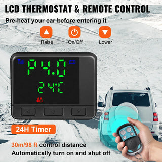 3 / 5 / 8KW 12V Diesel Air Heater All in One Mini Heater with Silencer LCD Switch Remote Control for Car Bus RV Trucks SUV