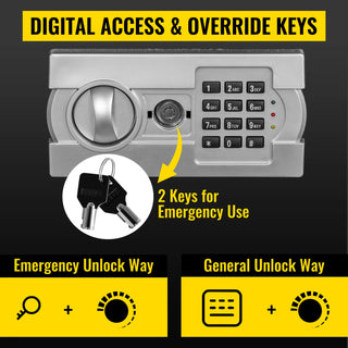 Electronic Safe Deposit Box Secret Hidden Piggy Bank Digital Access & Override Keys for Store Money Guns Jewelry Documents