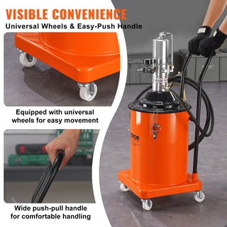 Grease Pump 5Gal/20L Air Operated Grease Pump with 13ft Hose Pneumatic Grease Bucket Pump Portable Lubrication Grease Pump