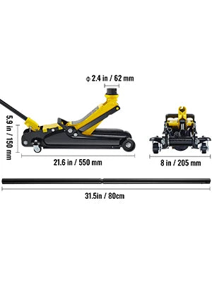 2.5T Floor Hydraulic Jack Pneumatic Low Profile Floor Jack Heavy-Duty Steel Racing Floor Jack with Single Piston Lift Pump