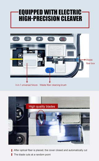 AI-10A AI-9 AI-6A AI-6C AI-6C+  Optial Fiber Fusion splicer Machine SM & MM With VFL OPM 5S Splicing Machine 6 Motors