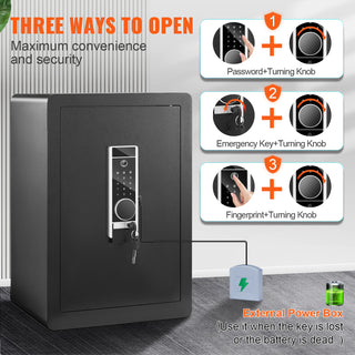 Electric Safe 2.2/1.8 Cubic Feet Fingerprint & Digital Security Cabinet Safe W/ Fire-proof Bag for Cash Jewelry Documents