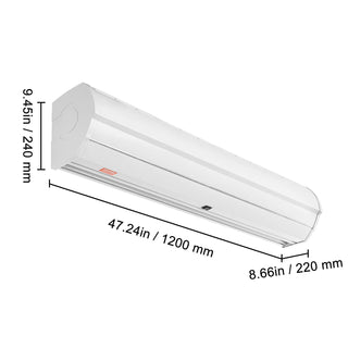 36/42/48/60 in Commercial Indoor Air Curtain Super Power 2 Speeds Wall Mounted Air Curtains for Doors Indoor Over Door Fan