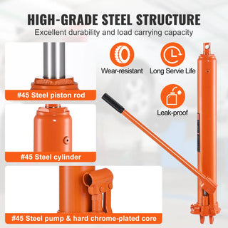 Hydraulic Long Ram Jack 3/8 Ton Engine Hoist Cylinder with Single Piston Pump And Clevis Base Hydraulic Ram Cylinder