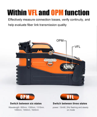 AI-10A AI-9 AI-6A AI-6C AI-6C+  Optial Fiber Fusion splicer Machine SM & MM With VFL OPM 5S Splicing Machine 6 Motors