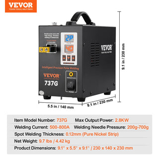 737G Spot Welder Portable Battery Welding Machine Soldering Station W/ 2 Welding Modes LED Lighting for 18650 Battery Pack