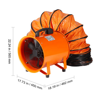 Industrial Exhaust Fan 10/12 inch Ventilation Fan Ventilator with 5M PVC Duct Exhaust Blower for Home Workplace Factory