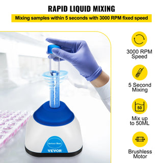 Lab Mini Vortex Mixer 3000/6000 RPM Fixed Speed Shaker 50ML Laboratory Equipment Use for Test Tube Tattoo Ink Nail Polish