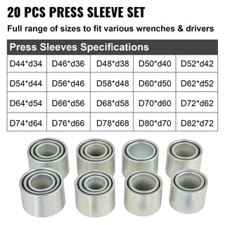 VEVOR 28pcs Pull and Press Sleeve Kit Removal Installation Bushes Bearing Tool for Cars and LCV HGV Engines Auto Maintenance Set