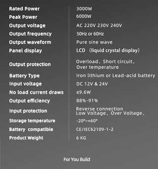 FCHAO Pure Sine Wave Inverter 12V 24V 48V To 220V 230V LCD Display Auto Accessories Power Converter For Home Camping  And RV