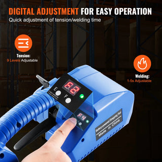 Automatic Electric Strapping Machine Portable Powered Banding Tool for 0.35"-0.63" PP PET Straps Packaging Box Pallet