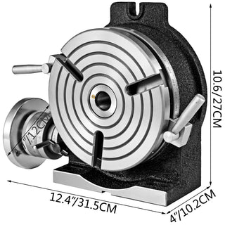 Rotary Table 8 Inch/200 MM Horizontal Vertical MT-3 Rotary Table 3-Slot / 4-Slot for Milling 360 Degrees Precision Working