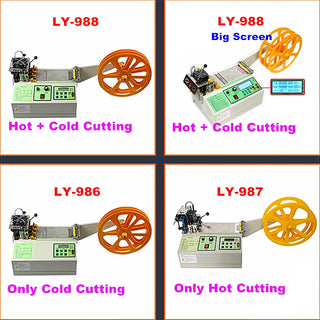 LY 220V/110V 400W LCD Screen Hot and Cold  Automatic Cloth Tape Cut Machine Magic Sticker Knife Tube Zipper Heat Shrink Cutter