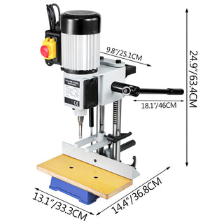 Benchtop Mortiser Machine Mortising Tenon Machine Square / Round Hole for Woodworking Drilling Wood Metal Milling Slotting