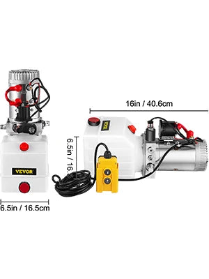 Lifting Jack Hydraulic Pump Power Unit 4L/ 6L/8L Plastic Tank Quick Start Oil Flow Single Acting For Dump Trucks Trailer