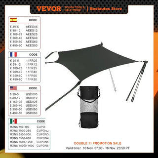 T-top Shade Extension UV-proof 600D Polyester Kit with Rustproof Steel Telescopic Poles waterproof T-Tops ＆ Bimini Top