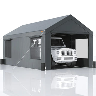 Outdoor Car Canopy Heavy Duty Car Waterproof Carport UV Resistant  Yard Car Tarp Garage Shelter with Removable Sidewalls