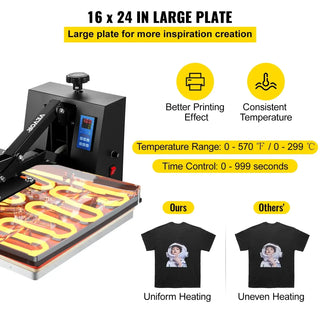 Heat Press 16x24, 16*15，16*20，15*15，1700W Power Heat Press Machine, Fast Heating, High Pressure Heat Press Machine