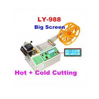 LY 220V/110V 400W LCD Screen Hot and Cold  Automatic Cloth Tape Cut Machine Magic Sticker Knife Tube Zipper Heat Shrink Cutter