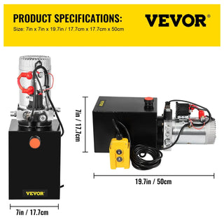 Lifting Jack Hydraulic Pump Single Acting Power Unit 12V DC 4-20 Quart Dump Trailer Powerplant Crane for Truck Car