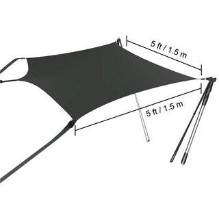 T-top Shade Extension UV-proof 600D Polyester Kit with Rustproof Steel Telescopic Poles waterproof T-Tops ＆ Bimini Top